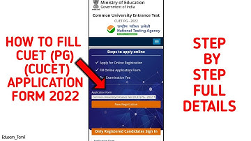 How to fill CUET PG Application Form 2022 | Step-by-Step | CUET Latest Updates 2022 | Edusam Tamil