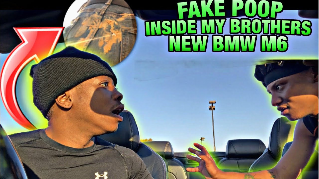 (FAKE POOP PRANK)💩 INSIDE MY BROTHERS BRAND NEW BMW M6!!! 🏎️😡🤯@lifethruarjin 