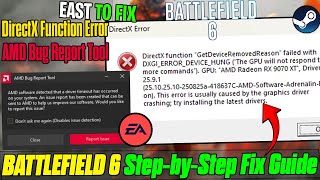 How To Fix Battlefield 6 🛠️ Solve Driver Timeout, Bug Tool & DirectX Error on PC 🔧 2025 Update
