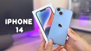 iPhone 14 (Blue) Unboxing | Accessories | Camera Test | Aesthetic
