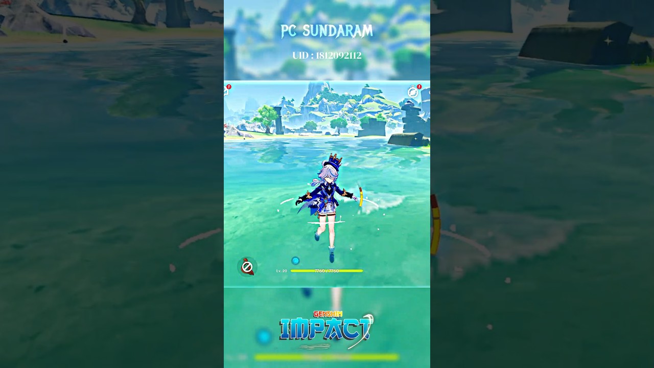 Furina fall in water गेंशन इंपैक्ट 