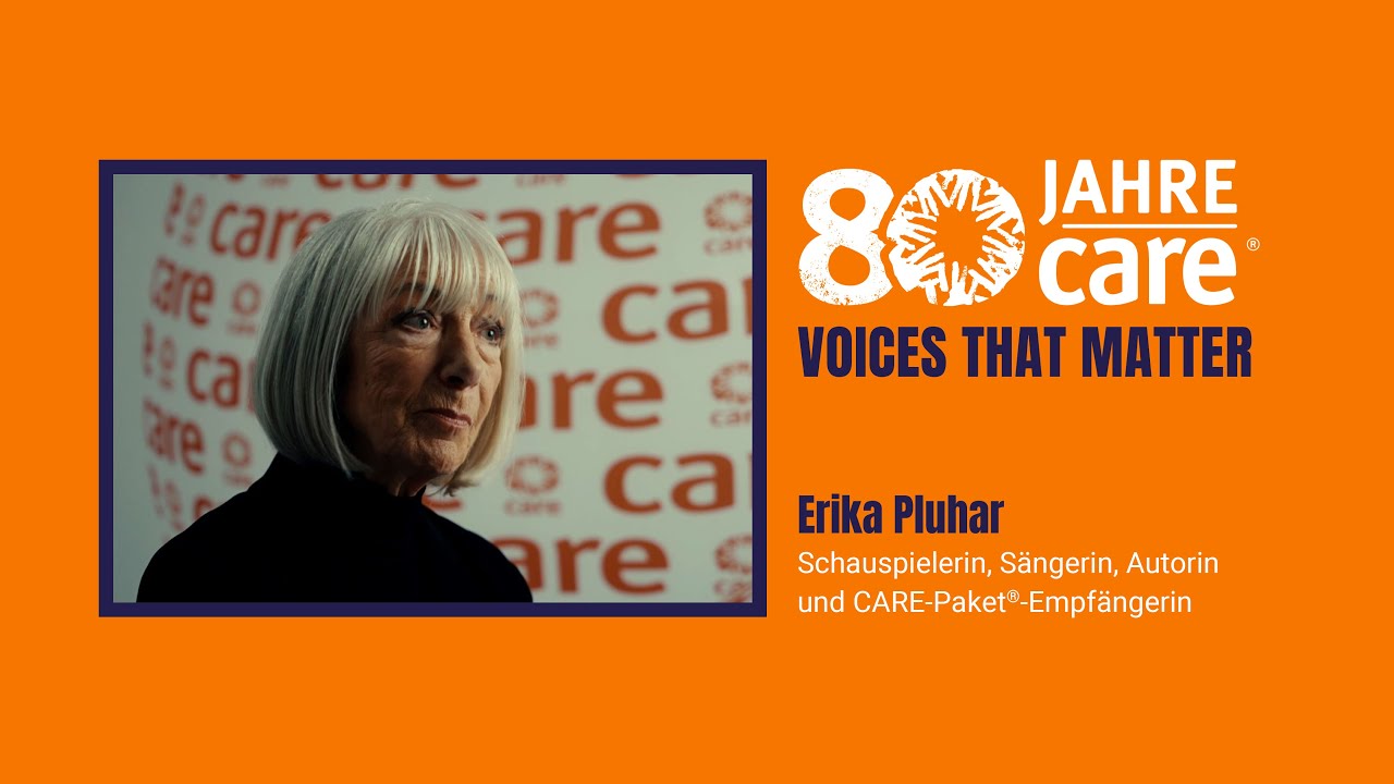 80 years – voices that matter: Erika Pluhar, Künstlerin & CARE-Paket®-Empfängerin | CARE Österreich