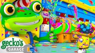 messy rainbow family photo gecko s garage fun kids cartoon