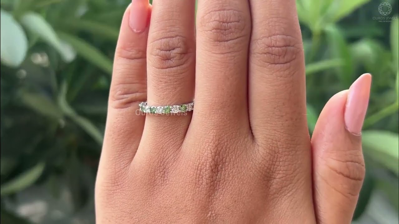 Fancy Color Round Diamond Eternity Bands 