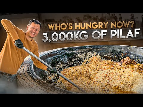 THE MOST GIANT PILAF IN THE WORLD !  3000KG WEDDING PILAF in UZBEKISTAN