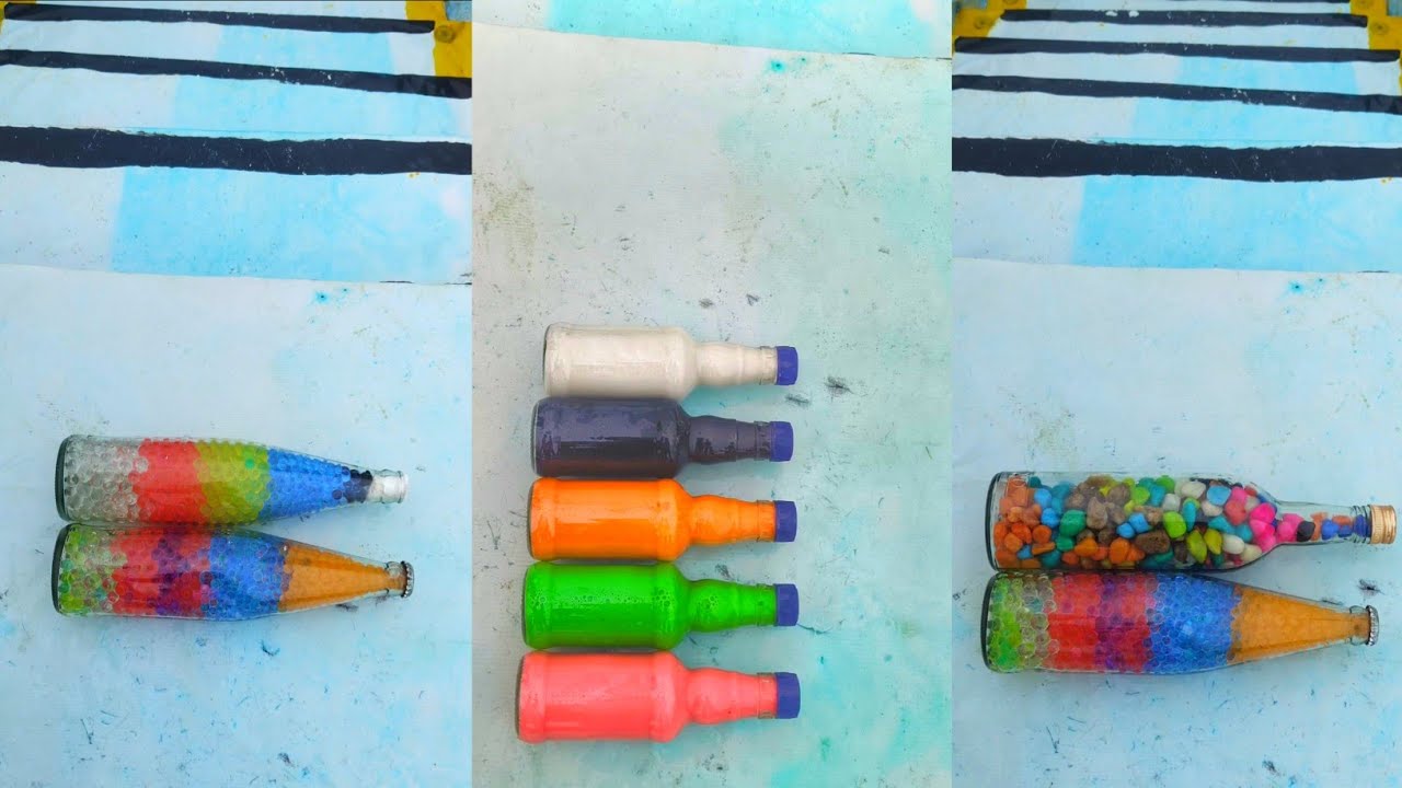 MEGA CRUNCH Glass Break | Orbeez Balls Bottle Race Downstairs | Satisfying Color Explosion 