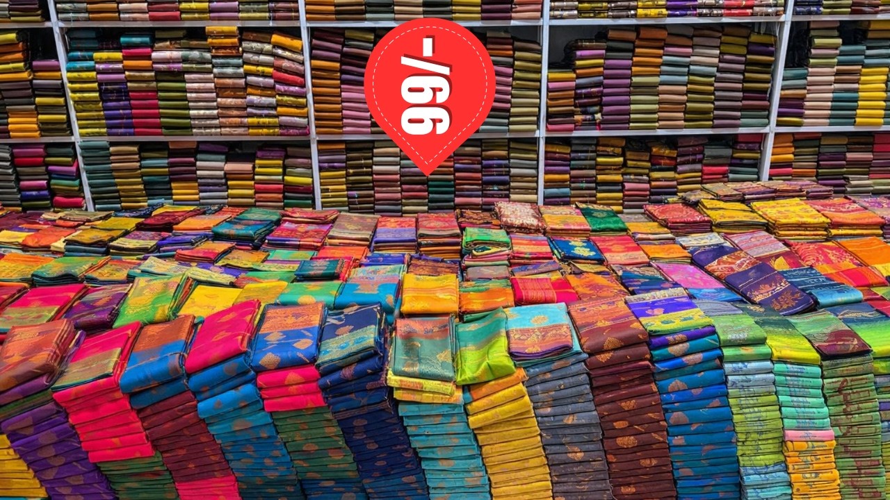 100 ರೂ.ಗೆ ಸೀರೆಗಳ ಭರ್ಜರಿ ಮಾರಾಟ. | Saree Wholesale Martekt | Chickpet Market #saree #sarees #kannada