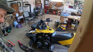 Blown up sled engine removal
