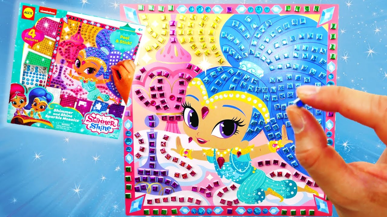 Coloring Shimmer and Shine Sparkle Sticker Mosaic Tile