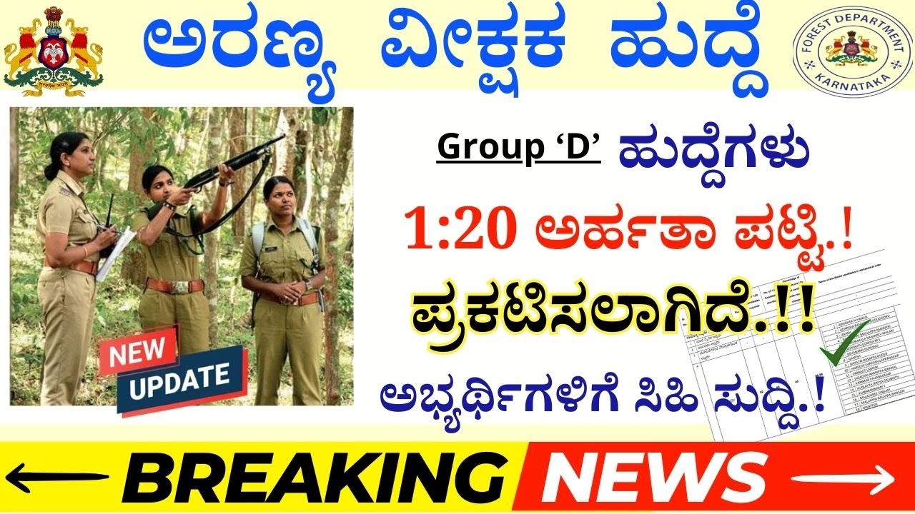 ✅Karnataka Forest Watcher Result Out 2024 | KFD Recruitment 2024 | Karnataka Government Jobs 2024
