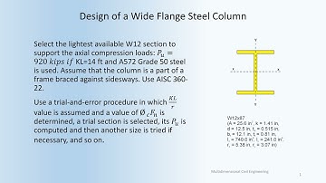 STDN101-104-193: Design a steel column as per AISC 360-22 for the given loads and conditions.