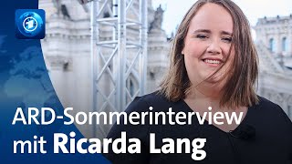 Grünen-Vorsitzende Ricarda Lang im ARD-Sommerinterview