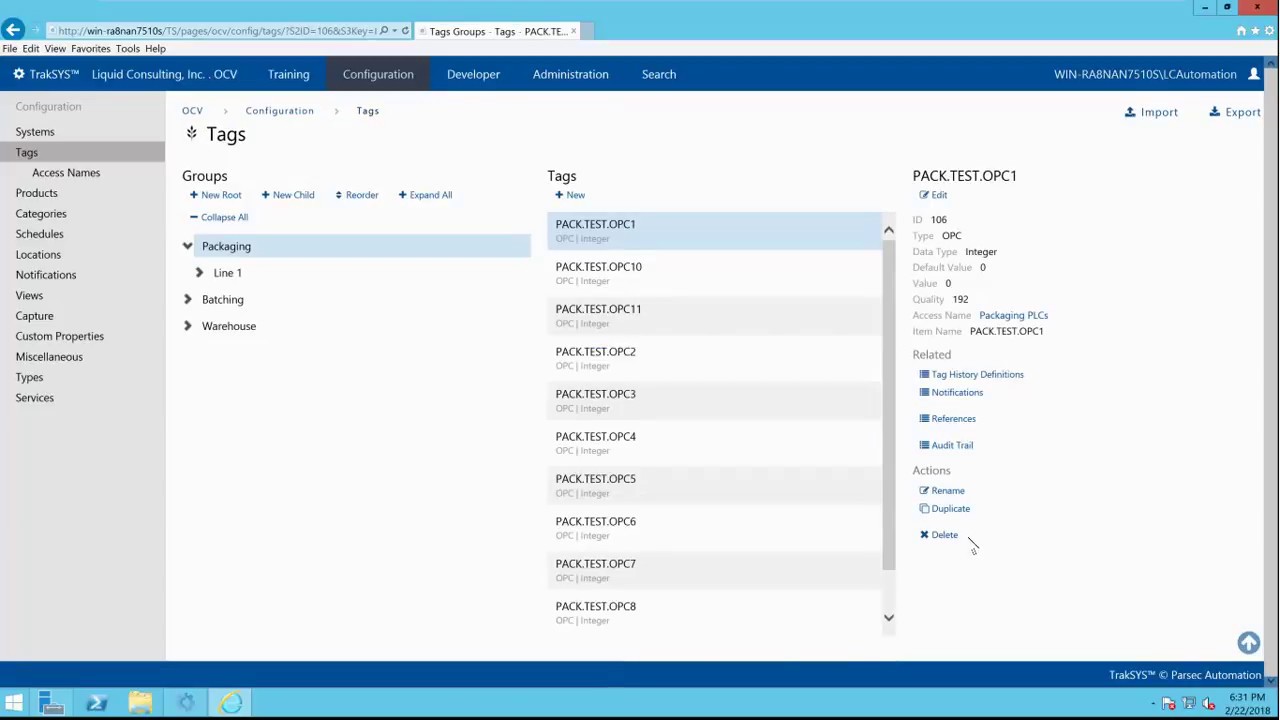 Importing Tags TrakSysX - YouTube