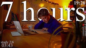 LIVE | 7-HOUR study with me 📚⛈️ rain sounds & pomodoro timer 60 & 10