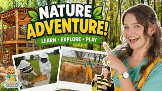 Silly Miss Lily goes on an Outdoor Learning Adventure for Kids | Nature Walk, Bees, Frogs, Animals