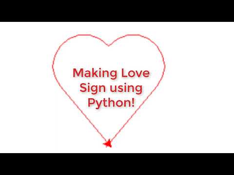 Make Love sign using python in just 5 lines code