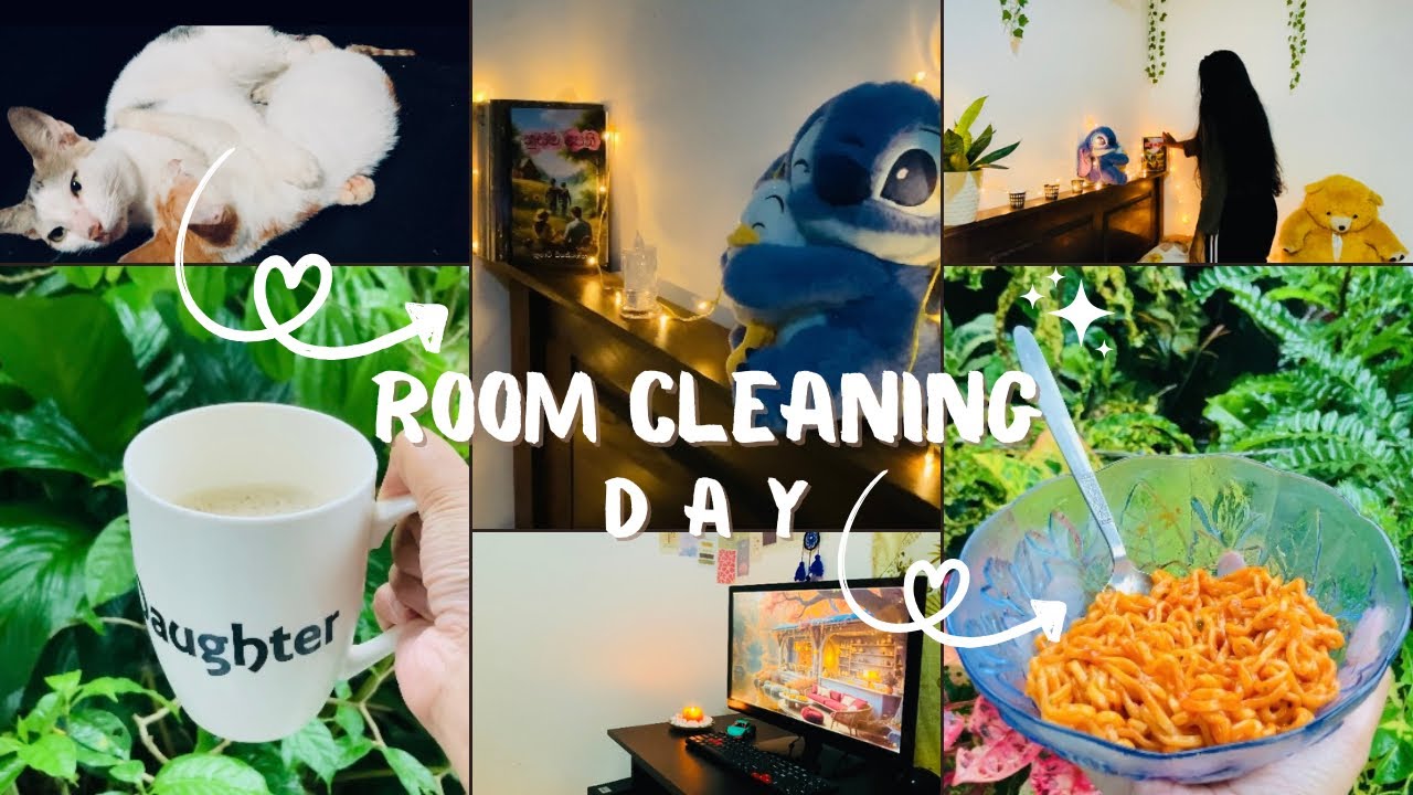 Room එක clean කරලා මනස නිදහස් කරගමු ⭐️| Room cleaning vlog 🪠🗑️😉