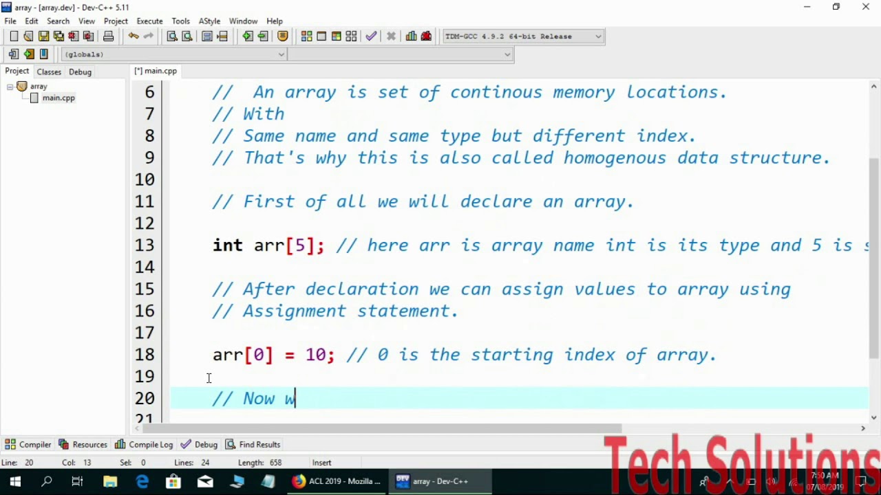 array declaration and initialization in c++ - YouTube