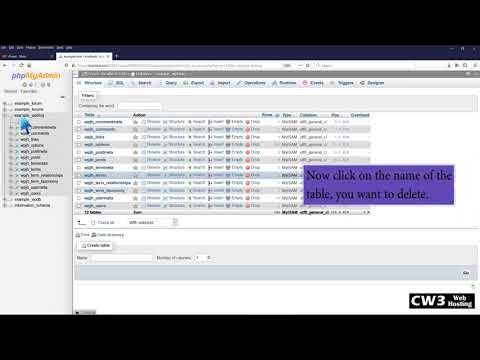 How to delete database table via phpMyAdmin in cPanel with The CW3 Web ...