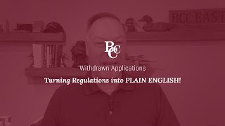 Withdrawn Applications - can you consider that application withdrawn?