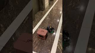The optimized smart cart avoids obstacles instantly upon detection.