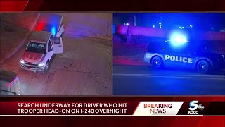 Shots fired after wrong-way driver crashes into OHP trooper on I-240