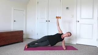 Side plank with dumbbell reverse fly