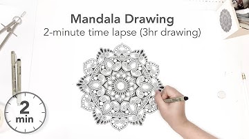 Mandala Drawing - 2-minute time lapse (3hr drawing)