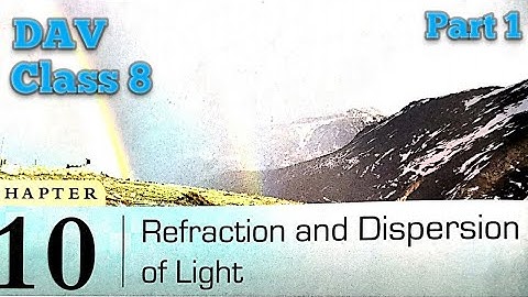 DAV Class 8 Science- Refraction and Dispersion of Light Part 1