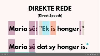 How To Study Direkte & Indirekte Rede Direct & Indirect Speech Afrikaans First Additional Language