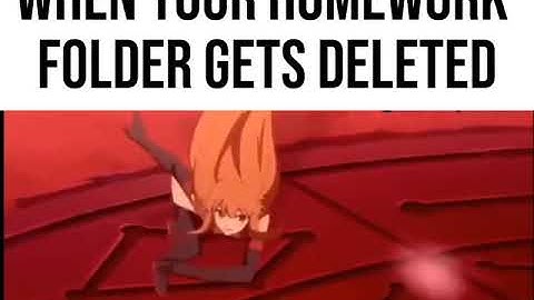 When you delete your homework folder 🤡