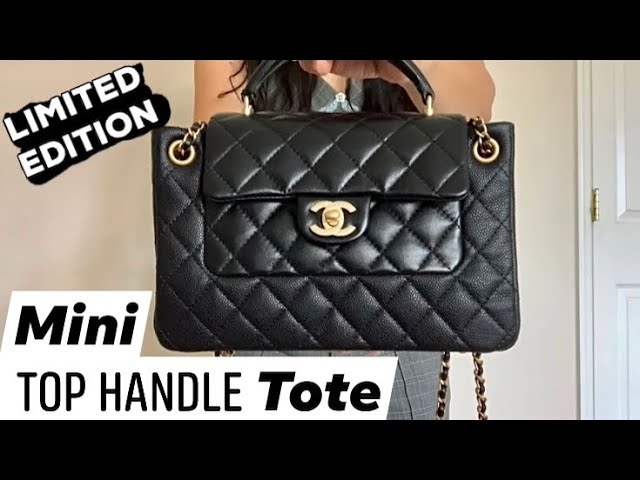 CHANEL 23K Black Shiny Calf Skin Micro Shopping Bag Kelly Clutch on Chain  Gold Hardware