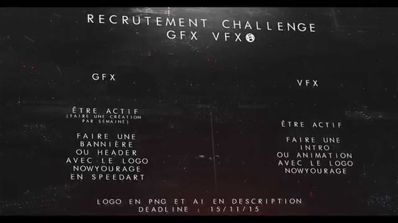 RECRUTEMENT CHALLENGE NOWYOURAGE ! Deadline : 15/11/15