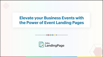 How to build successful event landing pages | Zoho LandingPage | Webinars