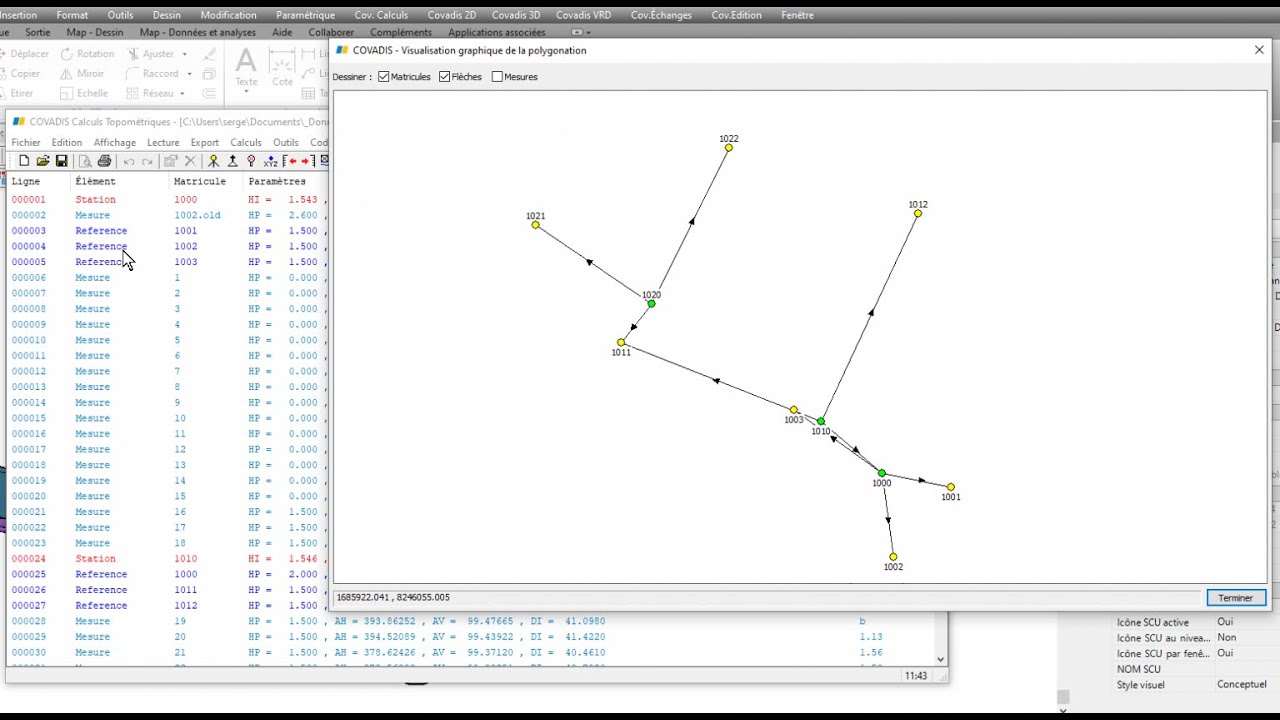 Traitement de données issues d'un Levé Topographiques