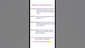 Definition of computer and it