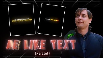 Ae Like TEXT ANIMATION In Alight Motion (+Preset)