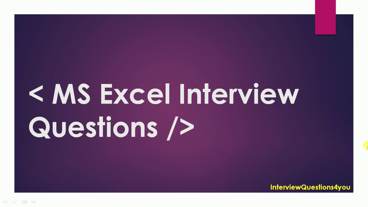 Excel Interview Test Fundamentals Explained