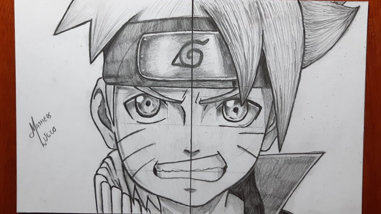 Como desenhar o BORUTO (Naruto) passo a passo, fácil e rápido 