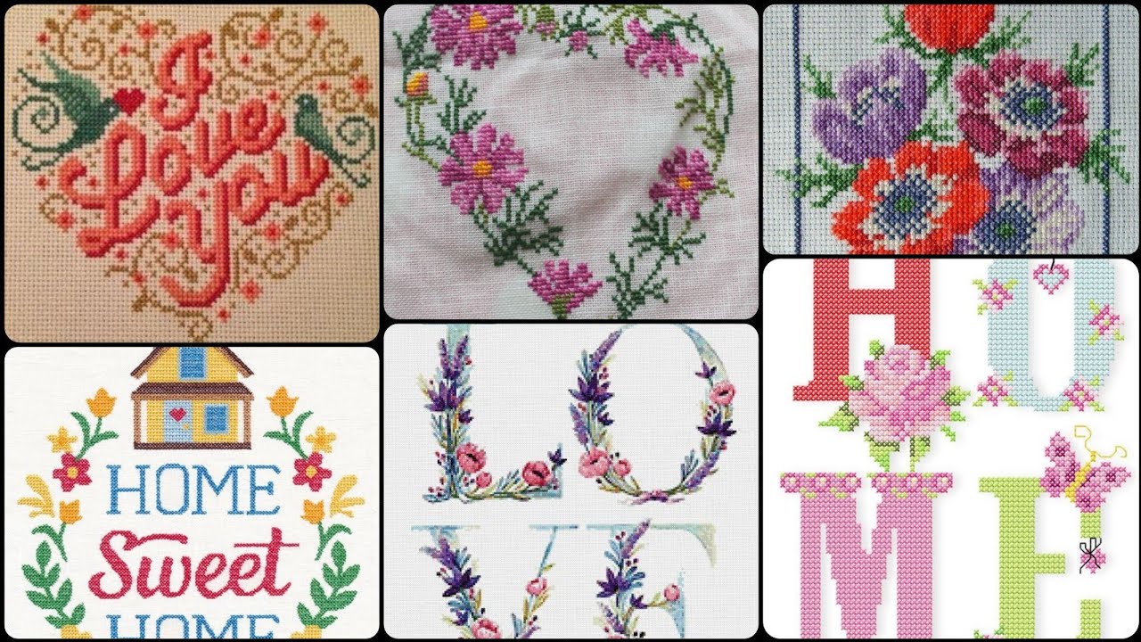 Very Beautiful monogram Cross stitch embroidery designs || ponto de cruz
