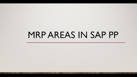 MRP Area in SAP PP | S/4 Hana | Diff bw MD02 and MD01N in MRP Area