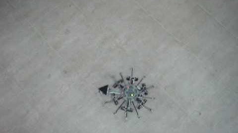 omnidirectional hexapod doing simultaneous translation and rotation like an inside epicyclic gear