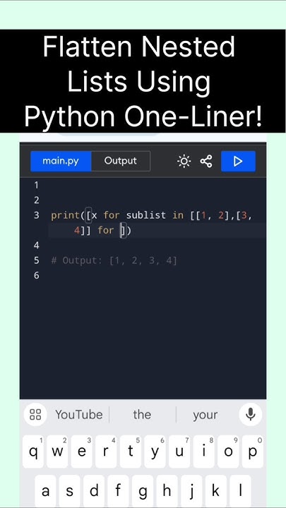 Flatten Nested Lists Using Python#PythonOneLiner #CodingTricks # ...