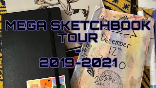 3 sketchbooks in one video! sketchbook tour #2 (2019-2021) || bunniskeleton