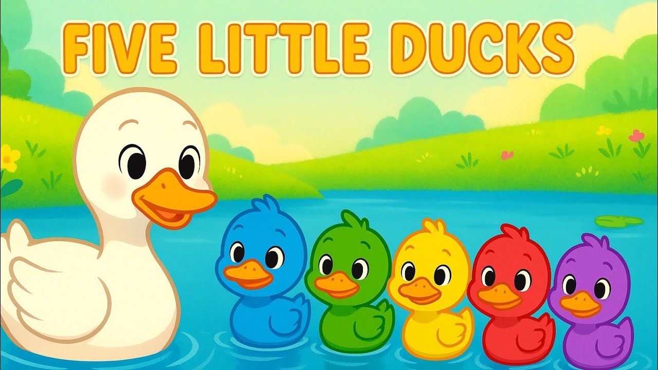 5 Little Ducks (Learn Colors Song) | Tiny Joy Cartoons Nursery Rhymes ...
