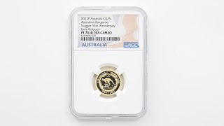 2021 オーストラリア カンガルーナッゲト 35周年 25豪ドル 金貨 1/4オンス プルーフ NGC PF 70 UC ER 初鋳版 最高鑑定 完全未使用品 元箱付 6259095-020