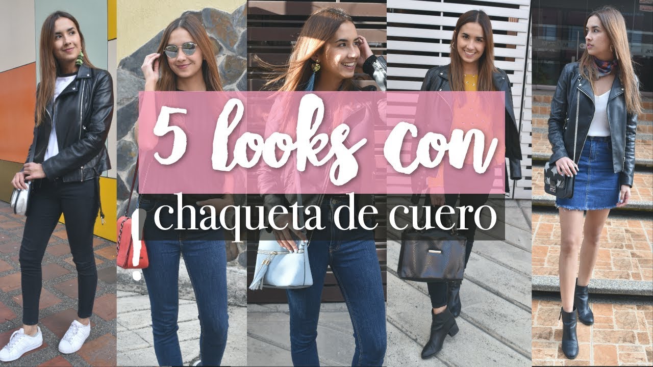 5 LOOKS CON CHAQUETA DE CUERO NEGRA | ALEJANDRA NIETO - YouTube