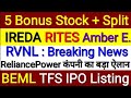IREDA Share NIM Target RITES RVNL Railtel Order Win 22 Billion NCC Bonus & Split Stock Finshots