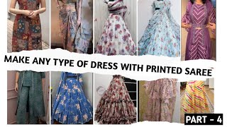 Printed Saree Reuse Ideas Create a stylish outfit by reusing saree | How to reuse saree | PART - 4 screenshot 5