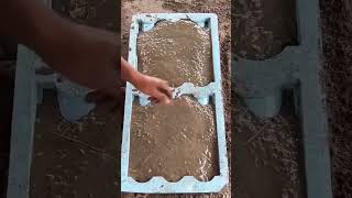 The process of making roof tiles for buildings using manual molds is easy and fast #popular #shorts